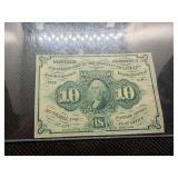 FR 1242 First Issue 10 Cent Fractional Currency Straight Edges; w / ABNCo. Monogram PCGS About New 50