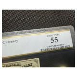 50 Cent Fourth Issue Fractional Currency Fr. 1379 Green Seal Dexter Plate # G28 - Sign.: Allison, Spinner PCGS About UNC 55