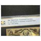 50 Cent Third Issue Fractional Currency Fr. 1328 Red Rev. w/Surcharge: Autographed Signs. Sign.: Colby, Spinner PCGS About UNC 50