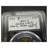 1855 O Seated Liberty Silver Half Dollar NUMIS F