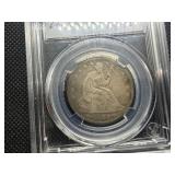 1855 O Seated Liberty Silver Half Dollar NUMIS F