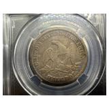 1855 O Seated Liberty Silver Half Dollar NUMIS F