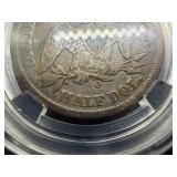 1855 O Seated Liberty Silver Half Dollar NUMIS F