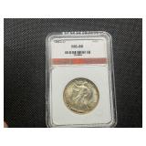 1943 D Walking Liberty Silver Half Dollar AGP MS66