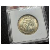 1943 D Walking Liberty Silver Half Dollar AGP MS66