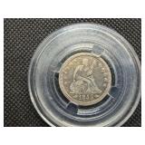 1853 Seated Liberty Quarter with Rays