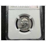 1964 Silver Washington Quater NGC AU 58