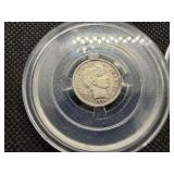 1906 S 1908 D Barber Dimes