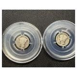 1916 and 1921 D Silver Mercury Dimes