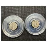 1916 and 1921 D Silver Mercury Dimes