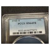 1941 S Silver Mercury Dime PCGS MS64 FB