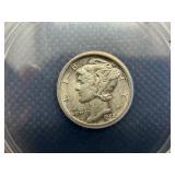 1942 D Silver Mercury Dime ANACS AU58