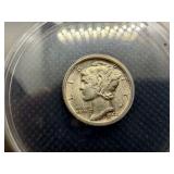 1942 D Silver Mercury Dime ANACS AU58