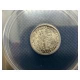1942 D Silver Mercury Dime ANACS AU58
