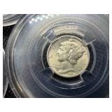 1943 S, 1944. 1944 D Silver Mercury Dimes