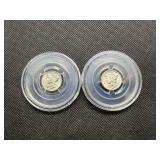 1945 and 1945 D Silver Mercury Dimes