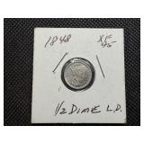 1848 Seated Liberty Half Dime Marked XF 45 When Purchased