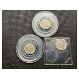 1935, 1936, and 1936 D Buffalo Nickels