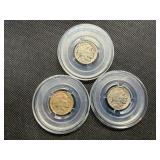 1935 D, 1936 D and 1938 D Buffalo Nickels