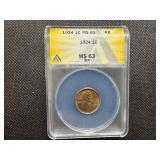 1924 1C ANACS MS63 RB