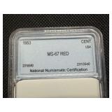 1953 1C NNC MS67 Red