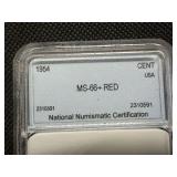 1954 1C NNC MS66+ Red