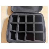 Hardshell Protective Case with Removable 12 Slot Foam Divider and Upper Zipper Compartment (11" x 9" x 3")