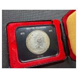 1971 British Columbia Centennial Silver Dollar in Case