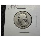 1941 Silver Washington Quarter