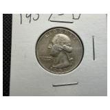 1957 D Silver Washington Quarter