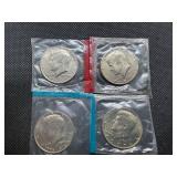 Four Kennedy Half Dollars Cut from Mint Package