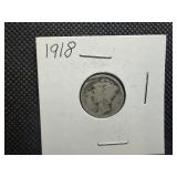 1918 Silver Mercury Dime