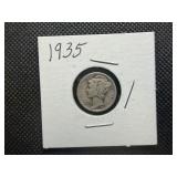 1935 Silver Mercury Dime