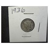 1936 Silver Mercury Dime