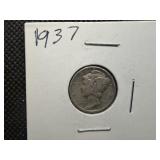 1937 Silver Mercury Dime