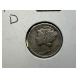 1939 D Silver Mercury Dime