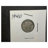 1940 Silver Mercury Dime