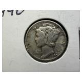 1940 Silver Mercury Dime