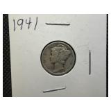 1941 Silver Mercury Dime