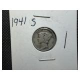 1941 S Silver Mercury Dime
