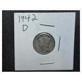 1942 D Silver Mercury Dime