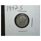 1942 S Silver Mercury Dime