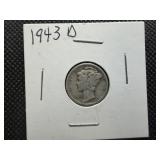 1943 D Silver Mercury Dime