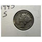 1943 S Silver Mercury Dime