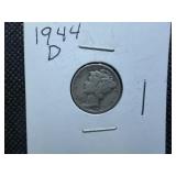 1944 D Silver Mercury Dime