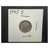 1945 S Silver Mercury Dime