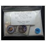 Princess Diana Coin Collection Two Colorized British Pennies Royal Engagement February 24 1981