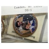 Princess Diana Coin Collection Two Colorized British Pennies Royal Engagement February 24 1981