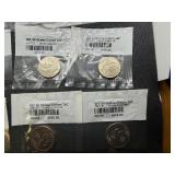 Seven State Quarters Uncircluated-60 and 2003 P&D Kennedy Half Dollar Uncirculated-60 in Littleton Packaging