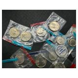 Lot of Miscellaneous Coinage Cut from Mint Sets Various Dates and Mints